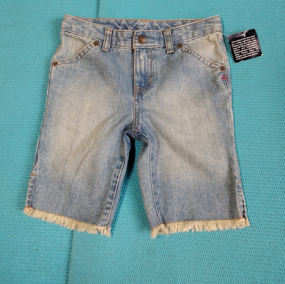 NWT American Living Girls Jean Bermuda Shorts Frayed Hem 6X